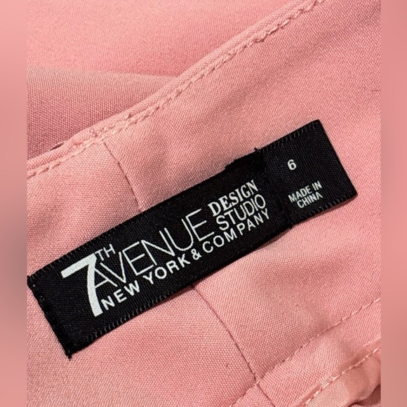 New York & Company 7th Avenue Pink and Black Straight Leg Pants Size 6 - Picture 4 of 4